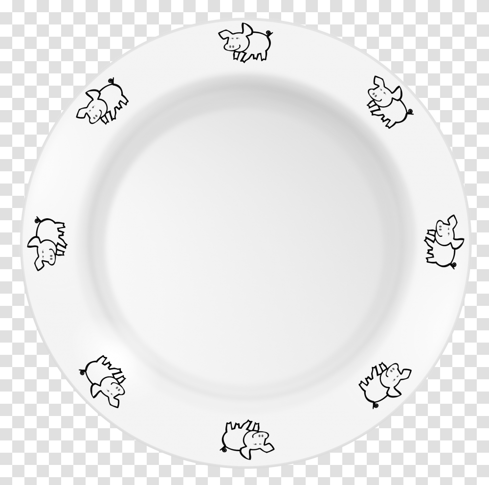 Plate With Pig Pattern Clip Arts Plate, Porcelain, Pottery, Tape, Dish Transparent Png