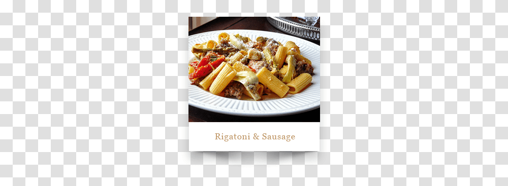 Plate With Rigatoni And Sausage Pasta Dish Penne, Macaroni, Food, Meal Transparent Png