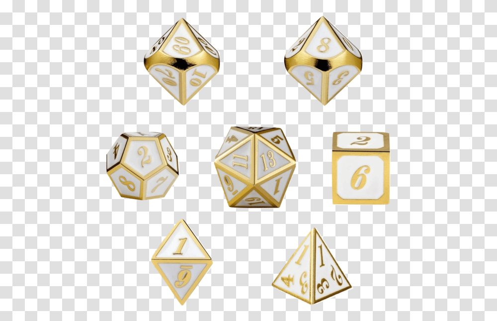 Plated Gold Polyhedral Metal Dice Set Dungeons Dragons, Game, Wristwatch, Clock Tower, Architecture Transparent Png