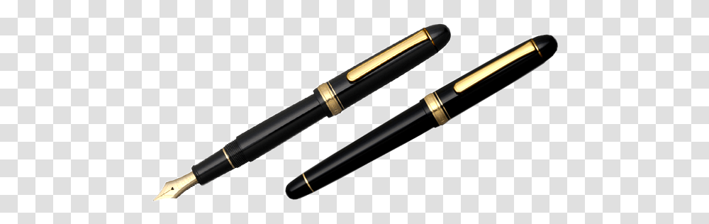 Platinum 3776 Century Fountain Pen Black W Gold Trim Pen Transparent Png