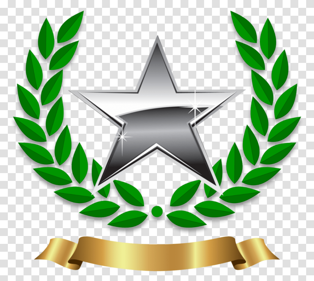 Platinum Star Olive Leaves Clip Art, Emblem, Star Symbol, Plant Transparent Png
