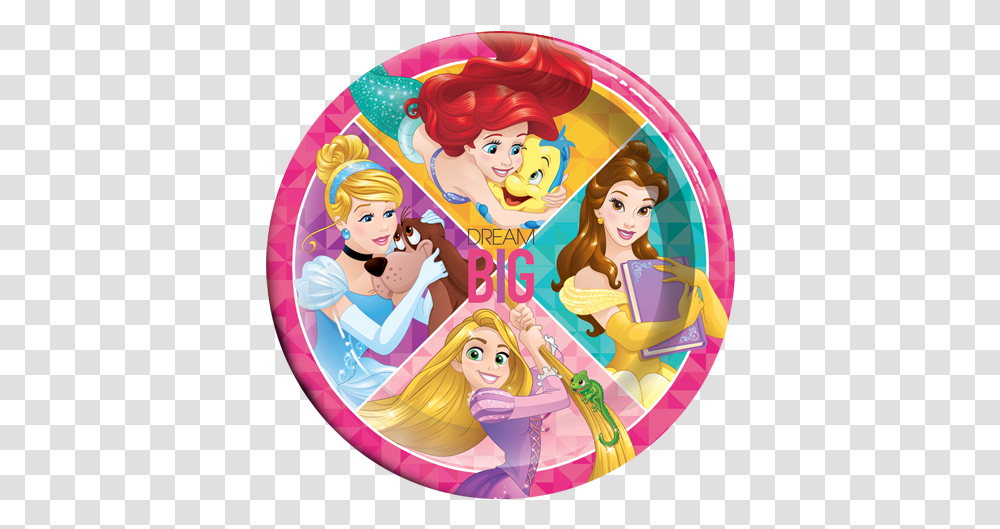 Plato Chico Princesas De Disney Cartoon, Person, Dvd, Disk Transparent Png