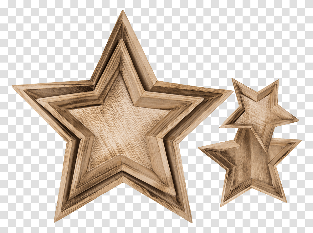 Platos De Madera En Estrella, Cross, Star Symbol, Brick Transparent Png