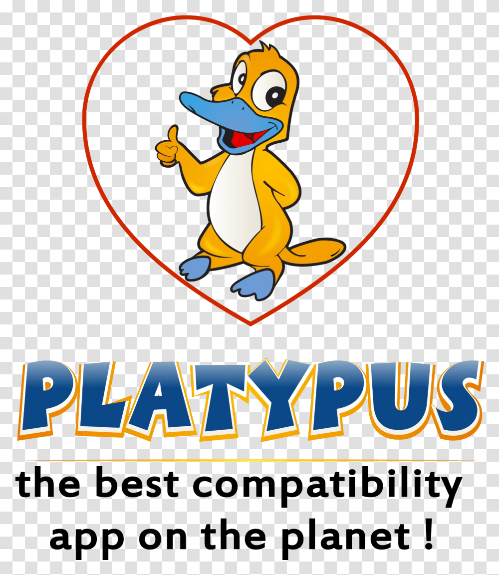 Platypus Cartoon, Poster, Advertisement, Mammal, Animal Transparent Png