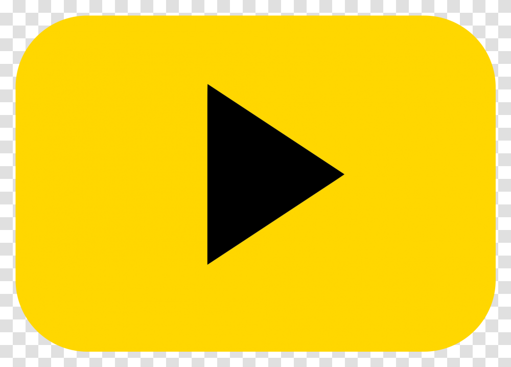 Play Button Black On Yellow In Sign, Triangle Transparent Png