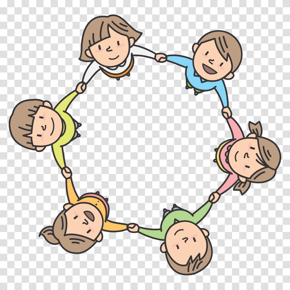 Play Drawing Children In Circle Clipart, Rattle, Accessories, Accessory, Crowd Transparent Png