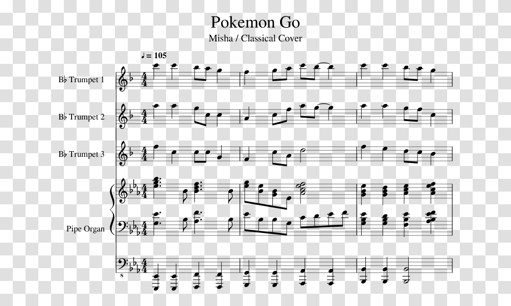 Play Pokemon Go Sheet Music, Gray, World Of Warcraft Transparent Png