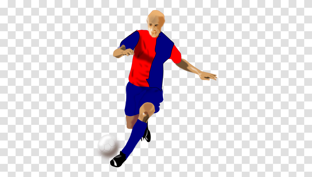 Playballplayer Clipart Royalty Free Svg Soccer Player Cartoon, Person, Human, People, Football Transparent Png