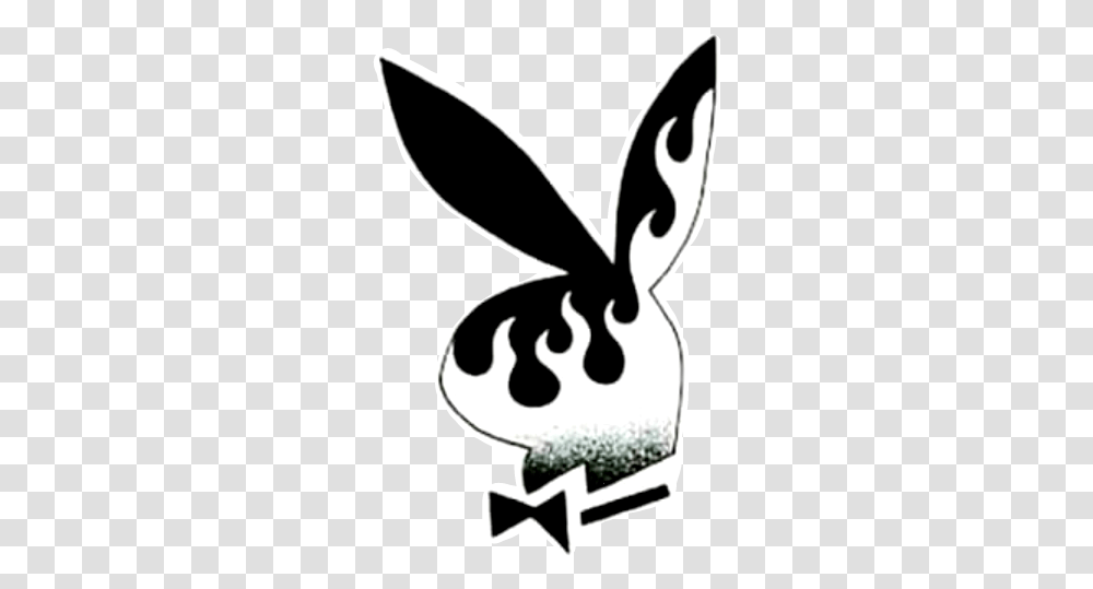 Playboy Bunny Fire Flame Flames Bunnies Play Boy, Stencil, Symbol, Emblem Transparent Png