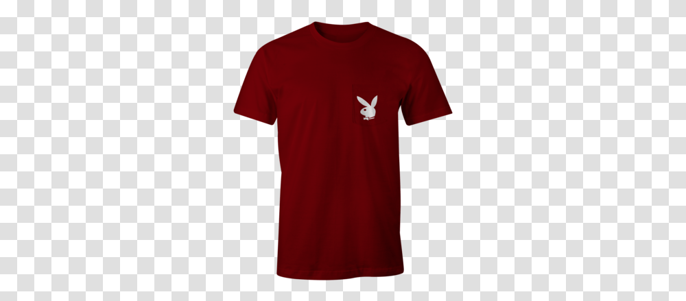 Playboy Pocket Tee, Clothing, Apparel, T-Shirt, Maroon Transparent Png