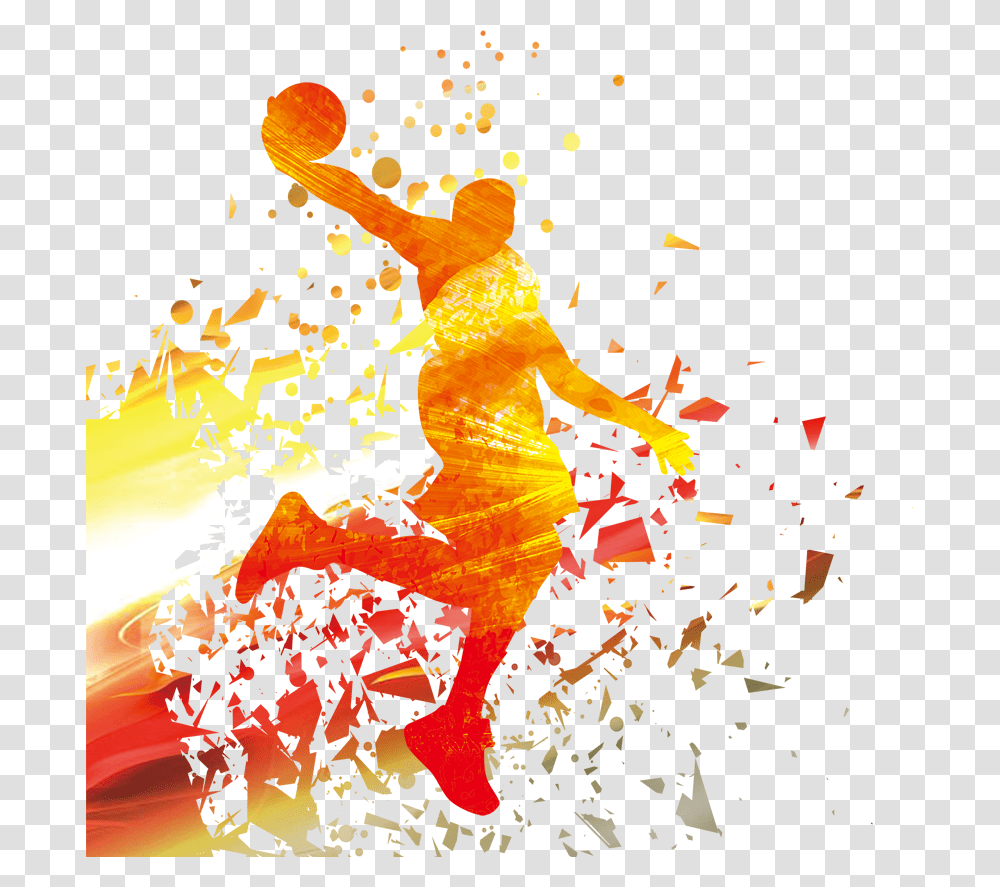 Player Nba Basketball Silhouette Download Hq Clipart Basketball Background Images, Bonfire, Flame, Angry Birds Transparent Png