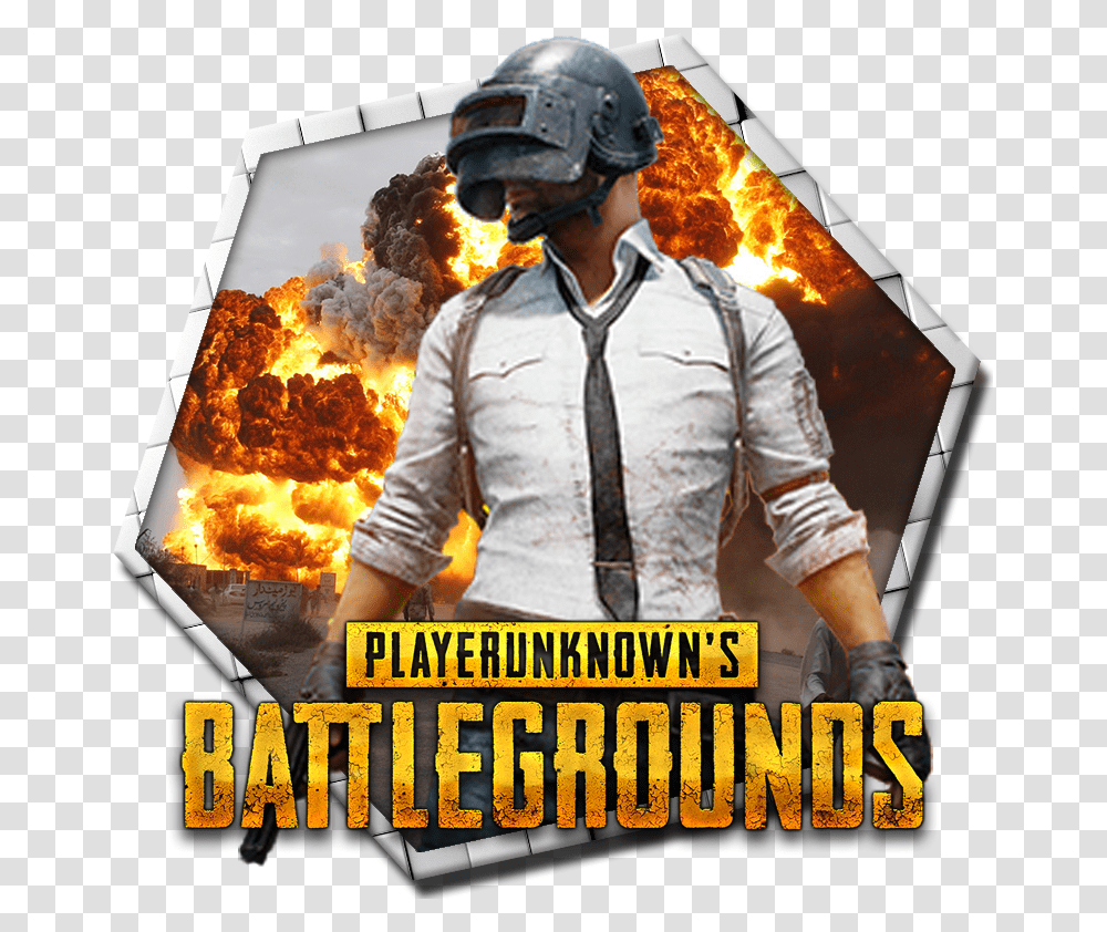 Player Unknown Battlegrounds Pubg Character Pubg Logo, Helmet, Person, Advertisement Transparent Png