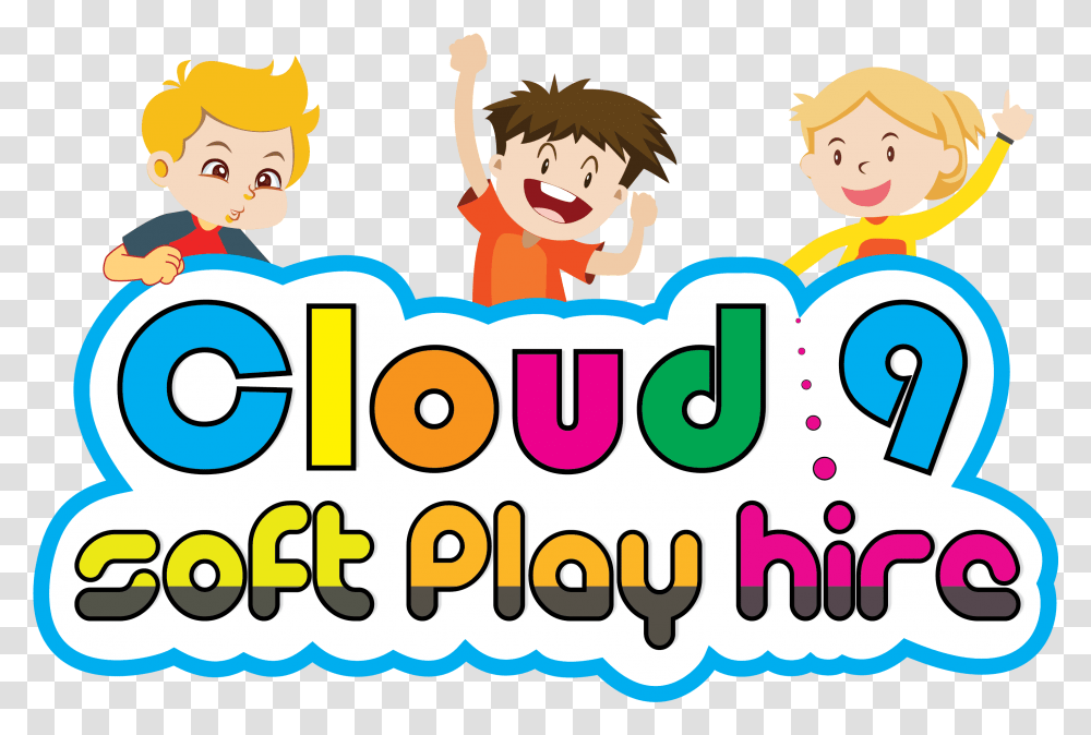 Playful Colorful Logo Design For Cloud 9 Soft Play Hire By Happy, Label, Text, Word, Meal Transparent Png