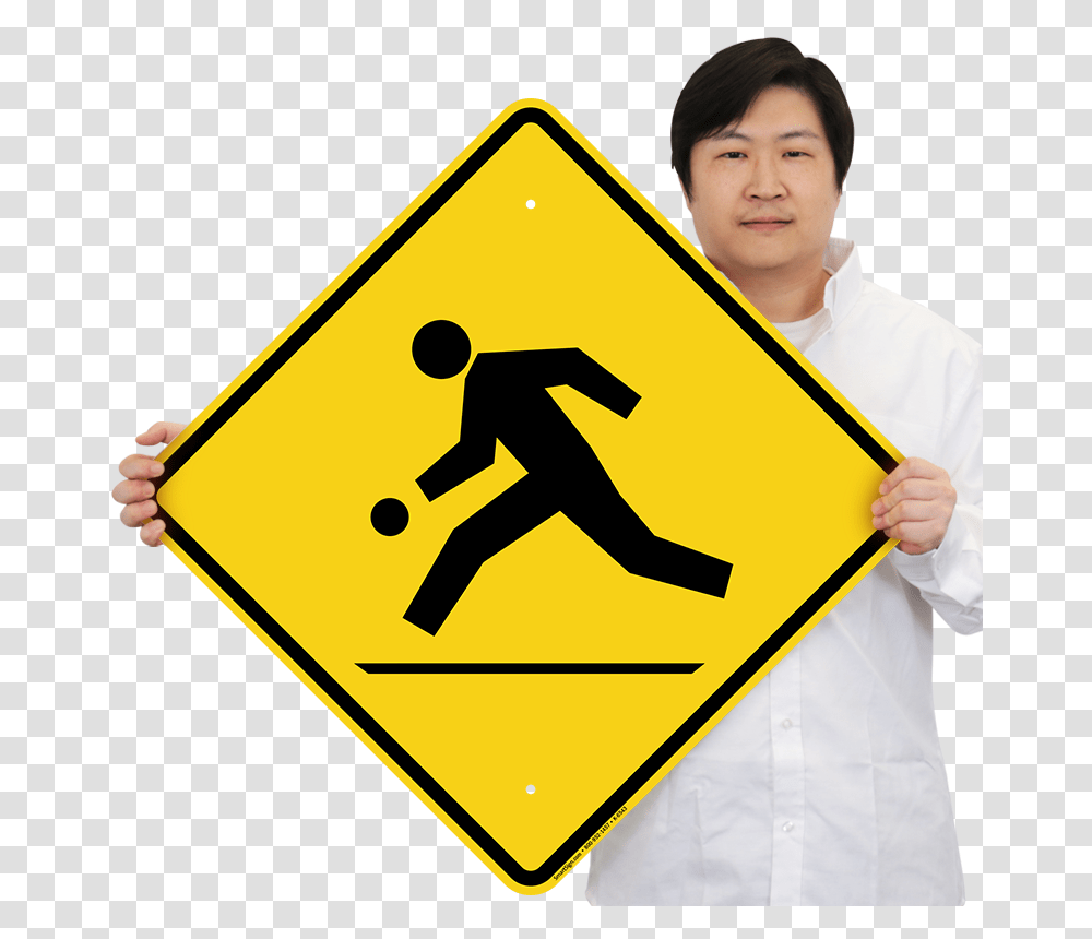 Playground Ahead Sign, Person, Human, Road Sign Transparent Png