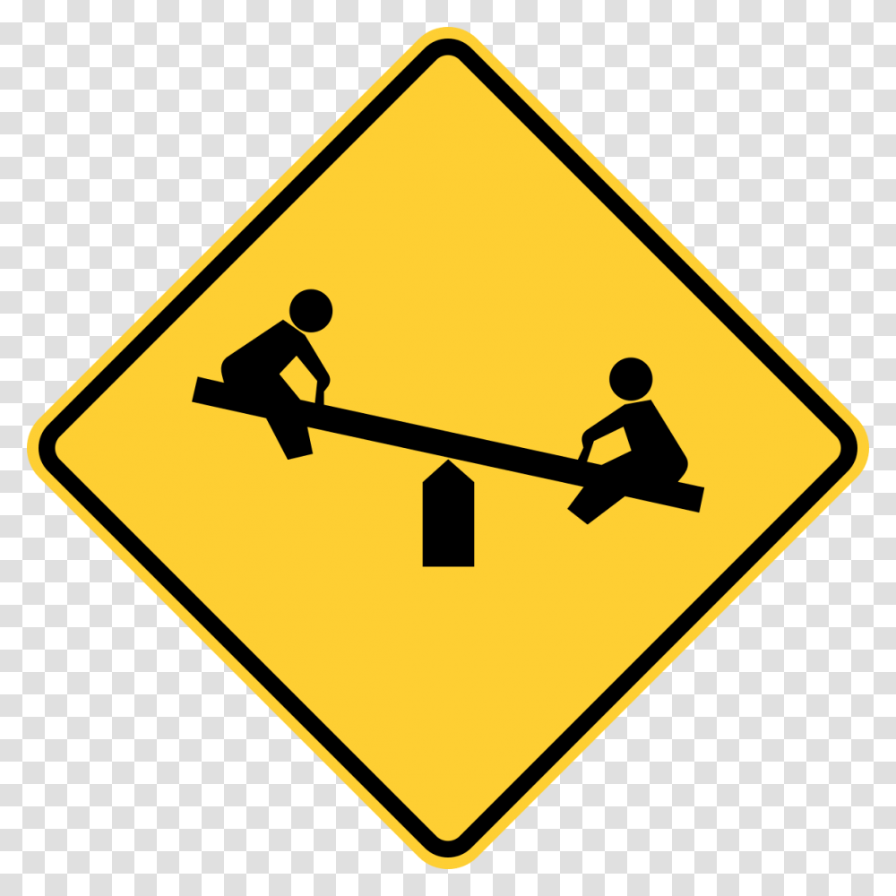 Playground Sign, Road Sign, Seesaw, Toy Transparent Png