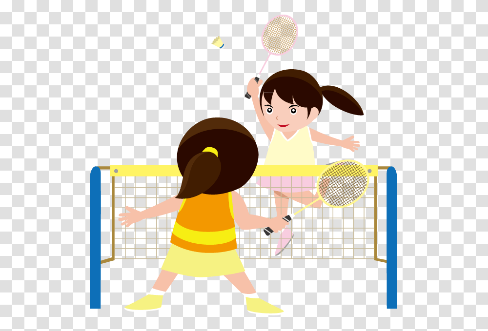 Playing Badminton Clipart Girl, Person, Tennis Racket, Sport, Female Transparent Png