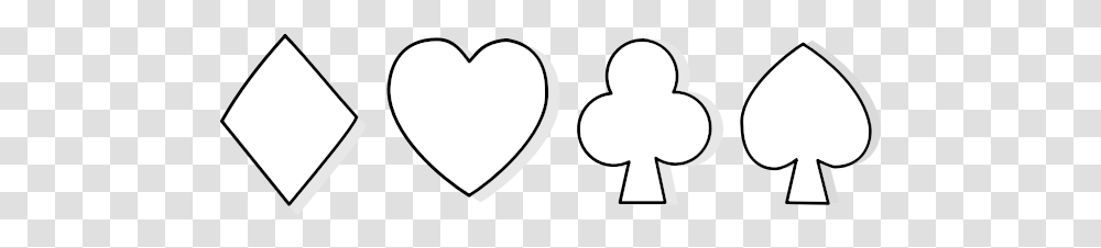Playing Card Symbols Freehand Vector Drawing Heart, Stencil Transparent Png