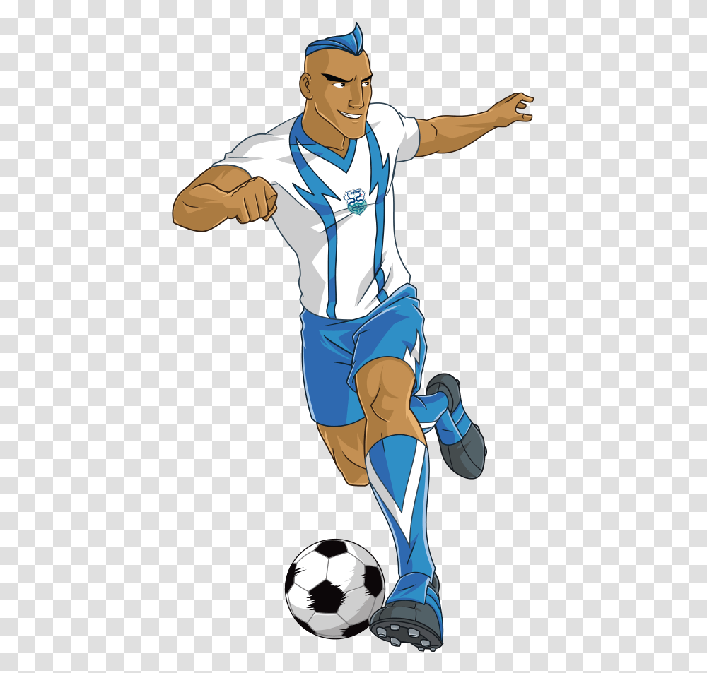 Playing Clipart Football Striker Supa Strikas All Teams, Person, Soccer Ball, Sport Transparent Png