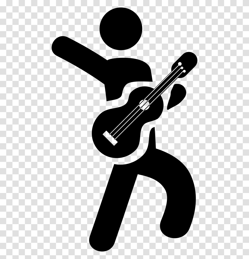 Playing Guitar Clipart Violo Icon, Leisure Activities, Musical Instrument, Stencil, Violin Transparent Png