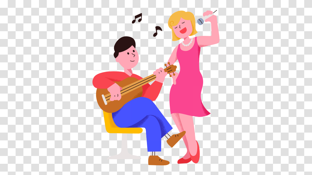 Playing Music Free Icon Of Streamlineicons Flat Happy, Person, Human, Guitar, Leisure Activities Transparent Png