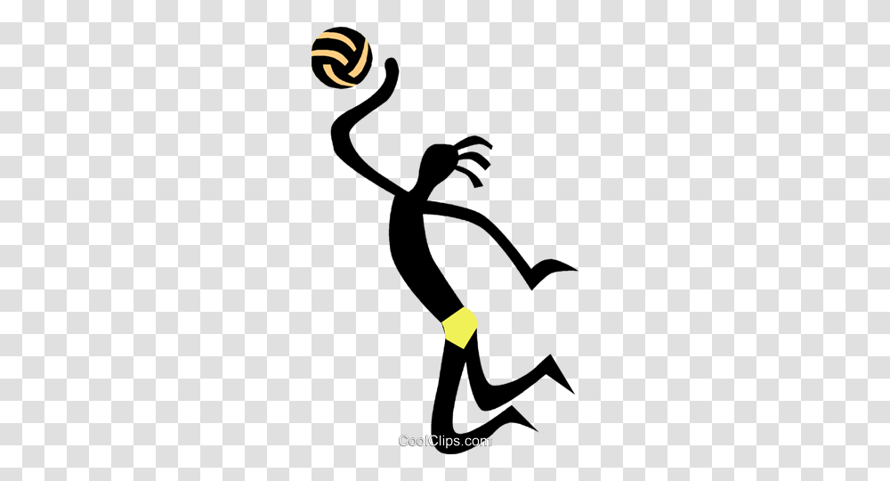 Playing Volleyball Royalty Free Vector Clip Art Illustration, Stencil, Hook, Hand Transparent Png