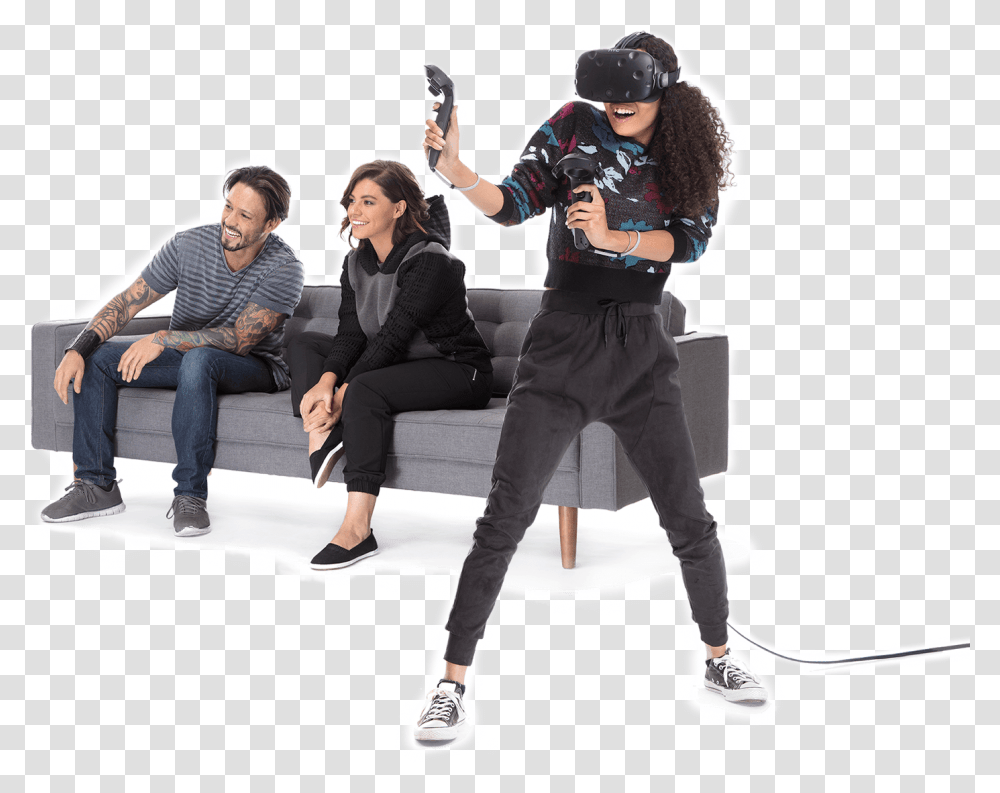 Playing Vr, Person, Sitting, Helmet Transparent Png
