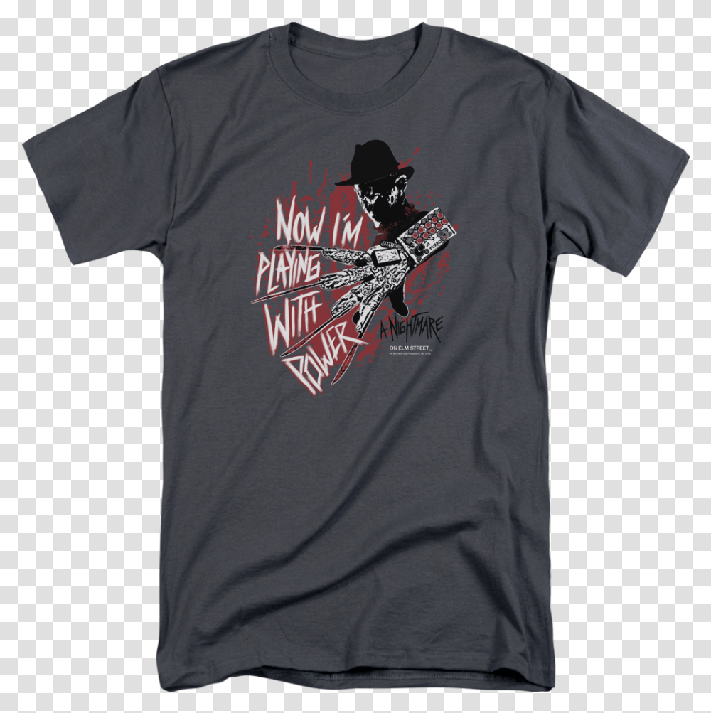 Playing With Power Nightmare On Elm Street T Shirt T Shirt, Apparel, T-Shirt, Sleeve Transparent Png