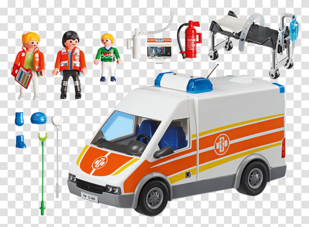 Playmobil Ambulance With Lights And Sound Ambulance Playmobil, Van, Vehicle, Transportation, Person Transparent Png
