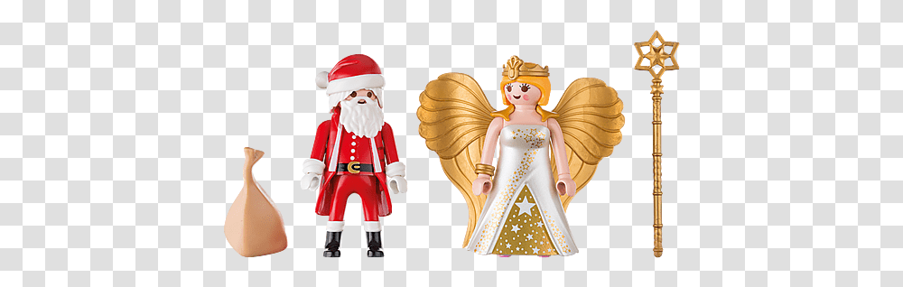 Playmobil Christmas 9498 Santa And Angel Playmobil 9498, Figurine, Doll, Toy, Person Transparent Png