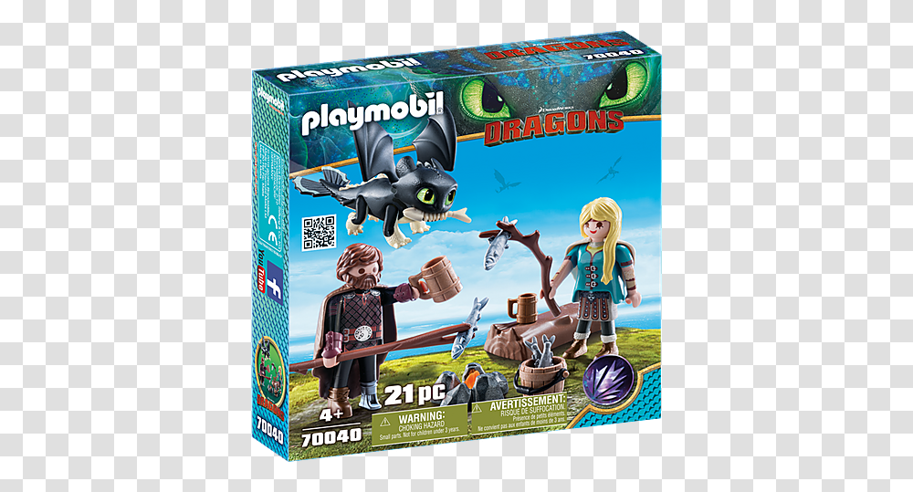 Playmobil Hiccup Astrid And Dragon, Person, Advertisement, Poster, Collage Transparent Png