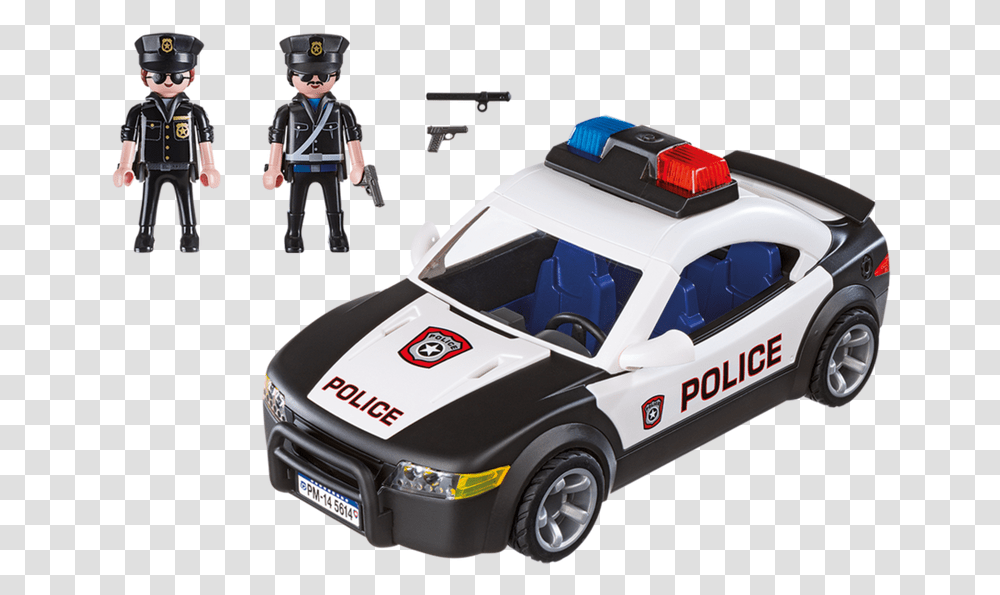 Playmobil Police Cruiser Patrol Car With Flashing Lights Playmobil Police Car, Vehicle, Transportation, Automobile, Helmet Transparent Png