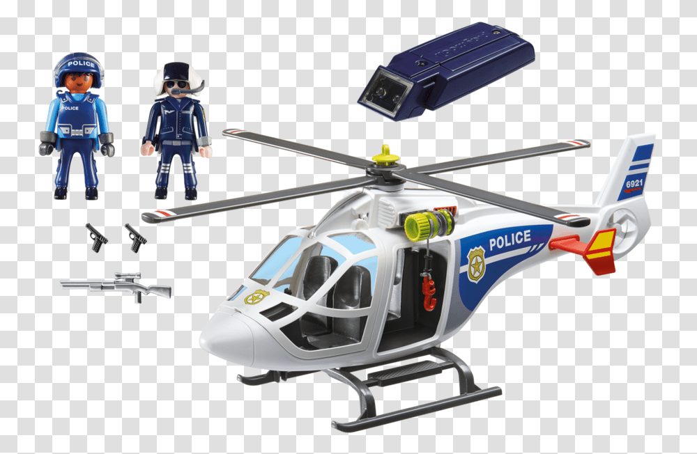 Playmobil Police, Helicopter, Aircraft, Vehicle, Transportation Transparent Png