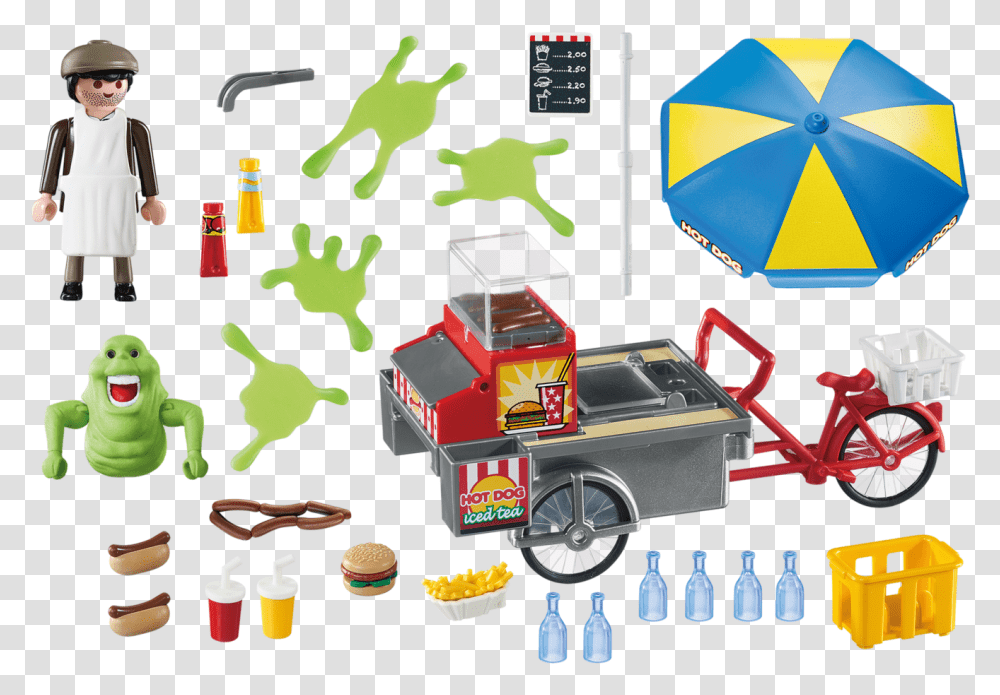 Playmobil Slimer With Hot Dog Stand, Person, Human, Helmet Transparent Png