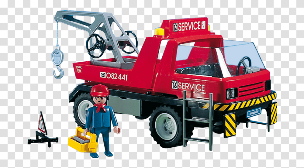 Playmobil Tow Truck, Vehicle, Transportation, Fire Truck, Person Transparent Png