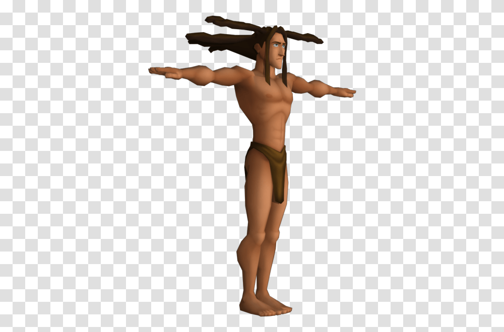 Playstation 2 Kingdom Hearts Tarzan The Models Resource Barechested, Person, Bronze, Outdoors, Nature Transparent Png