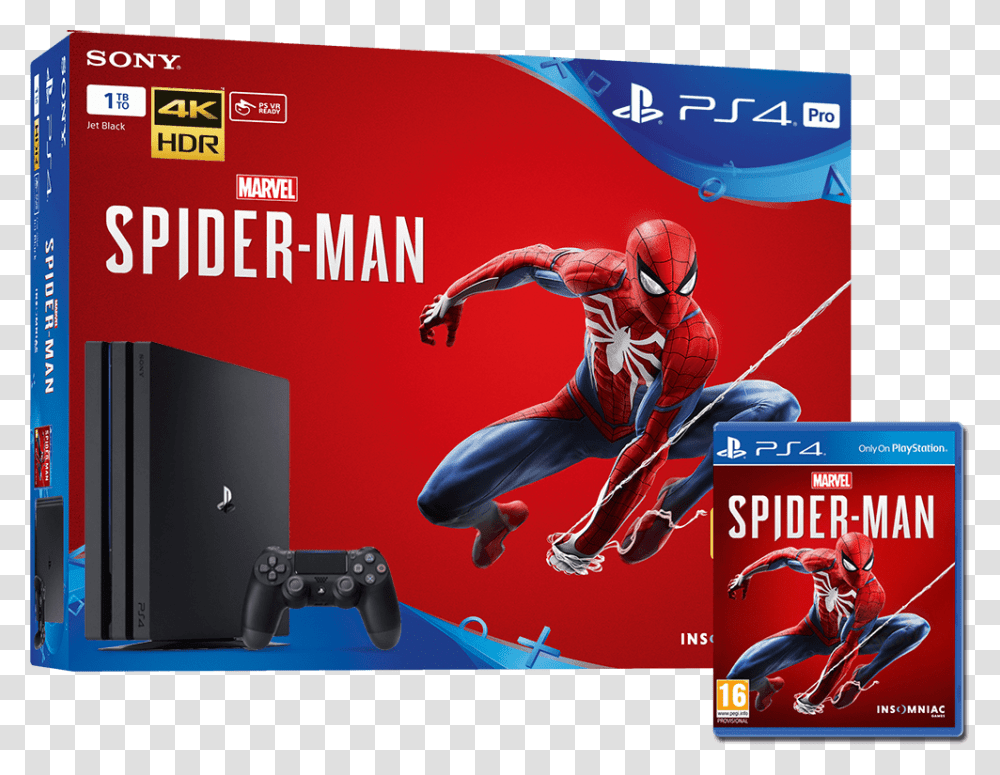 Playstation 4 1tb Spider Man, Person, Human, Poster, Advertisement Transparent Png