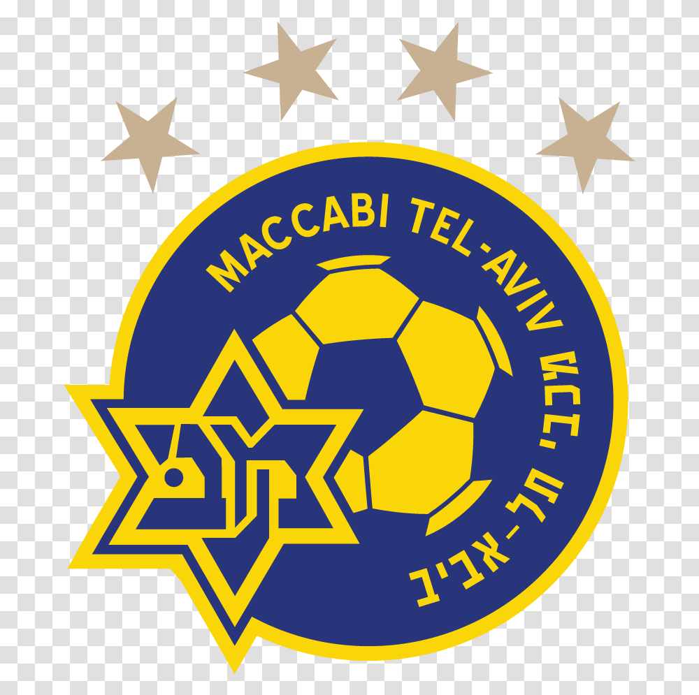 Please Add Maccabi Tel Aviv Football Club In Fifa 19 Maccabi Tel Aviv Fc Logo, Symbol, Star Symbol, Soccer Ball, Team Sport Transparent Png