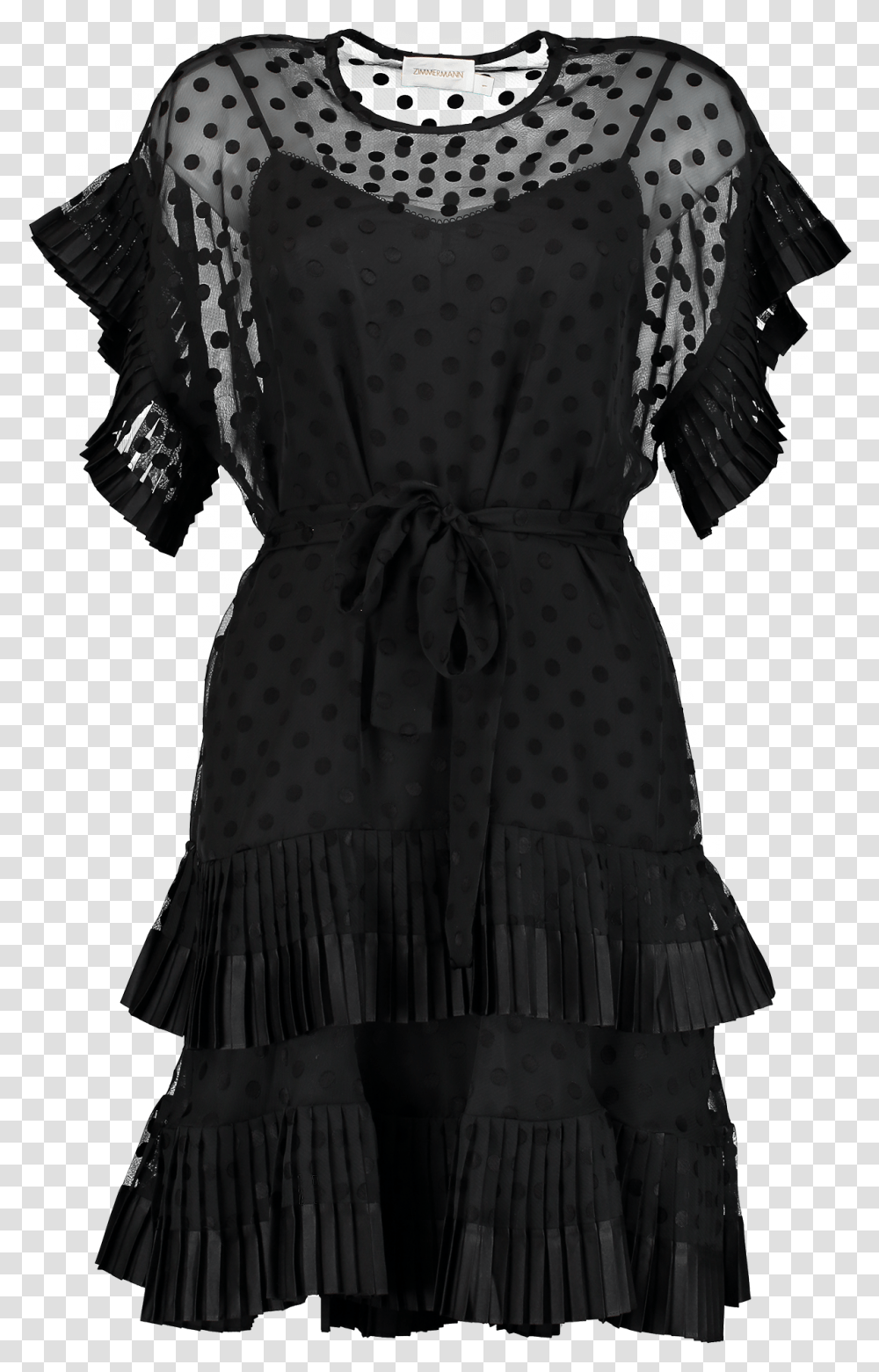 Pleated Tier Smock Dress Black Little Black Dress, Apparel, Sleeve, Blouse Transparent Png
