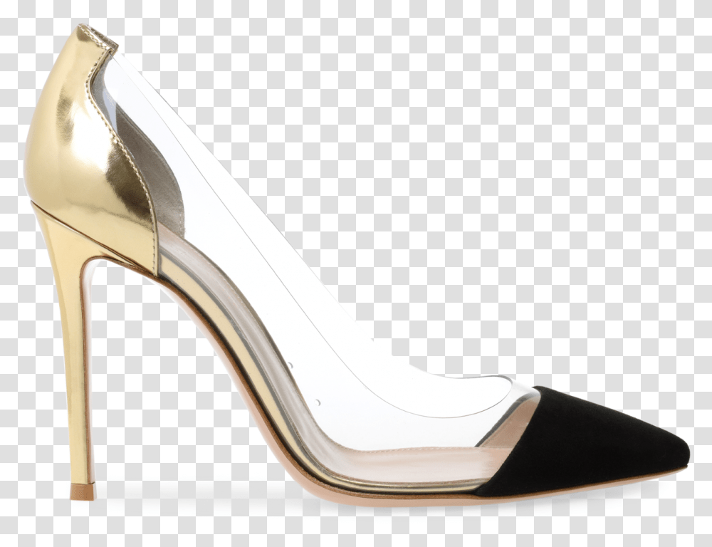 Plexi Gianvito Rossi Plexi Black And Gold, Clothing, Apparel, Shoe, Footwear Transparent Png