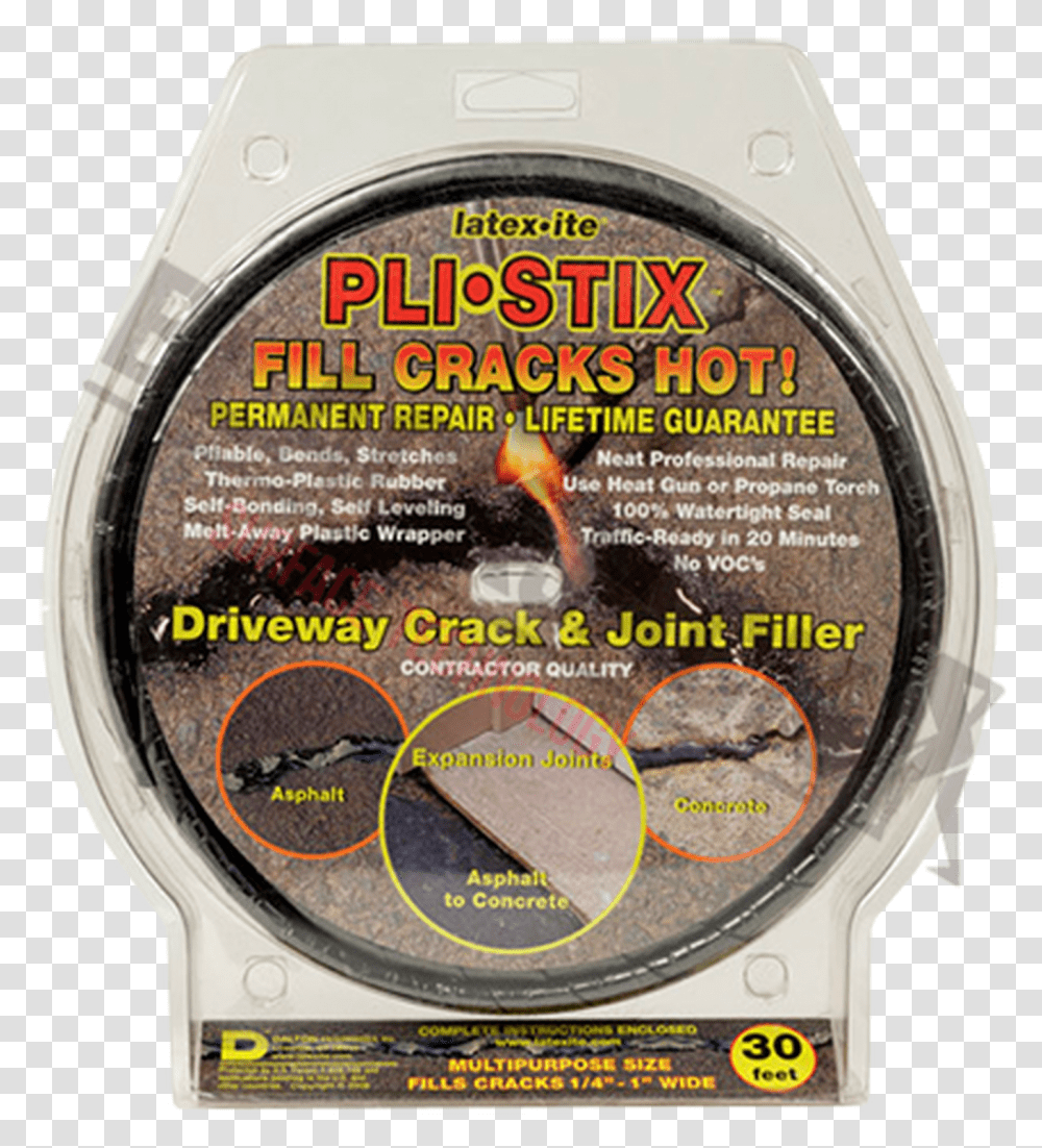 Pli Stix Permanent Crack Filler For Tarmac Asphalt Data Transfer Cable, Wristwatch, Clock Tower, Word, Dvd Transparent Png