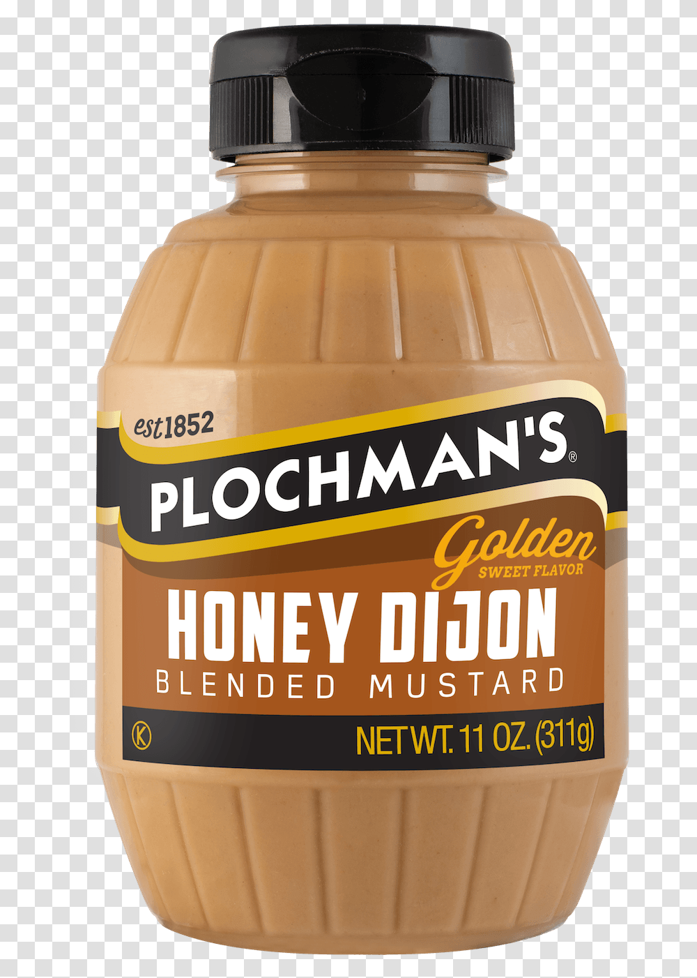 Plochman's Honey Dijon Mustard In 11oz Barrel Bottle Chocolate Milk, Food, Peanut Butter, Mayonnaise Transparent Png