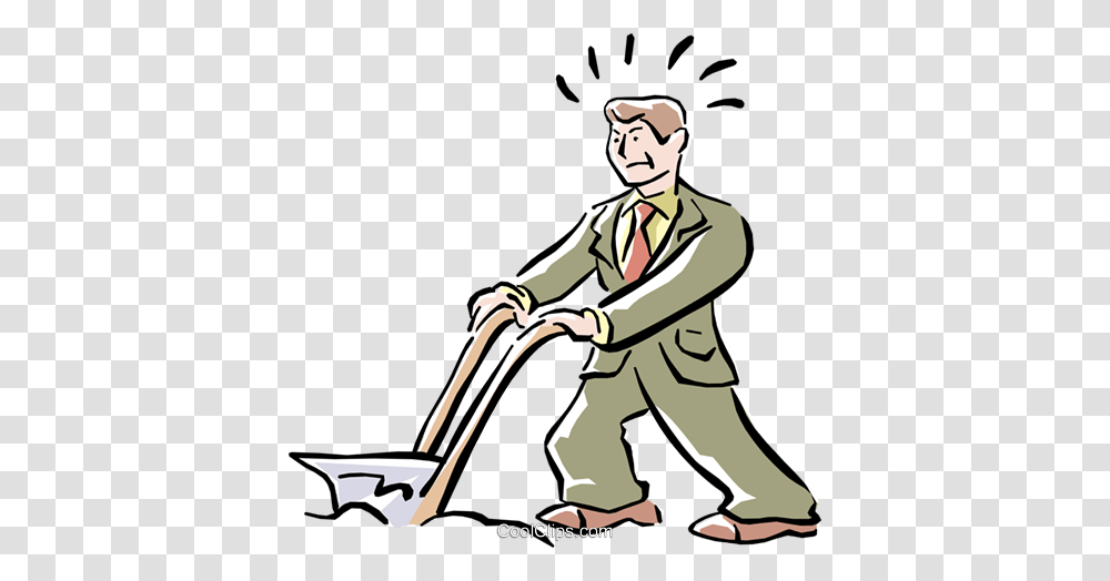 Plowing Royalty Free Vector Clip Art Illustration, Person, Human, Cleaning, Appliance Transparent Png