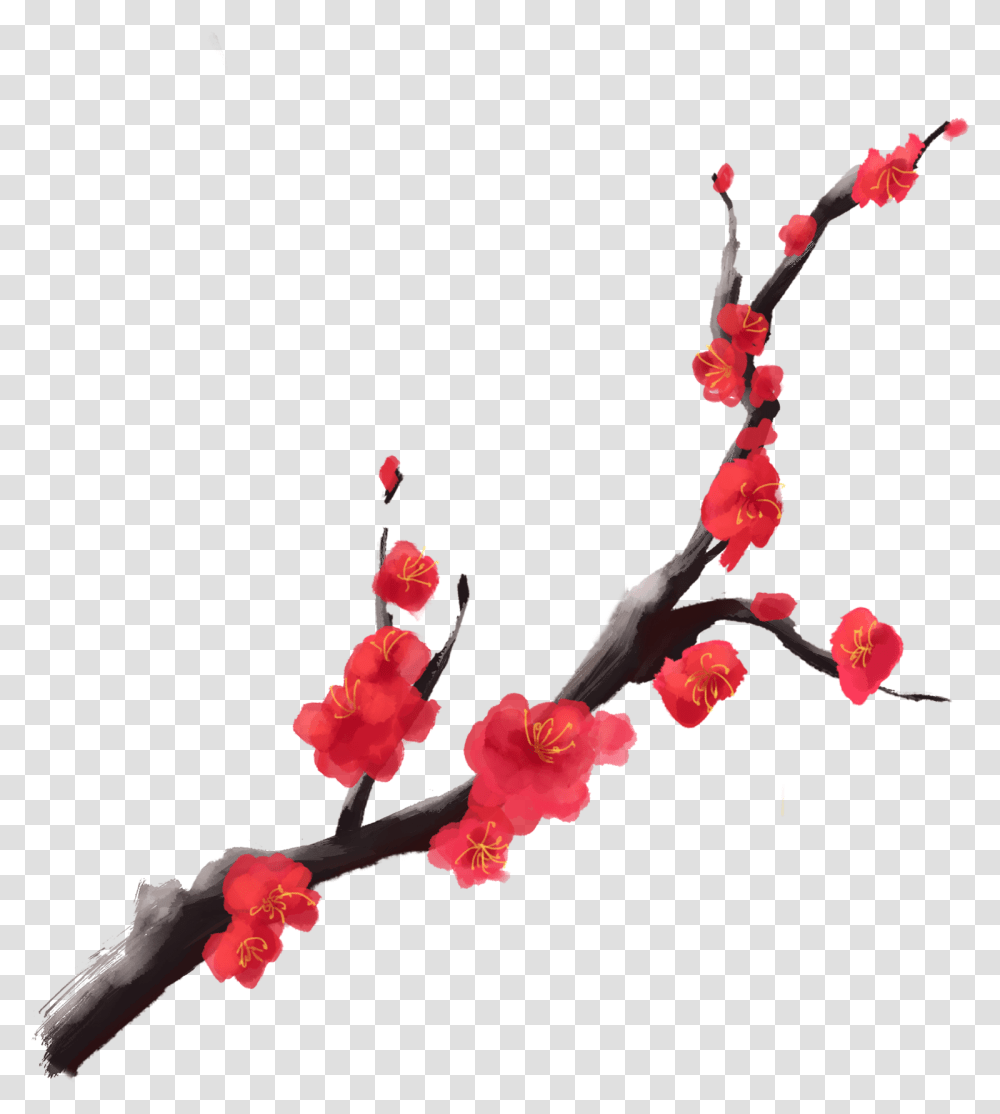 Plum Blossom Red, Plant, Flower, Fruit, Food Transparent Png