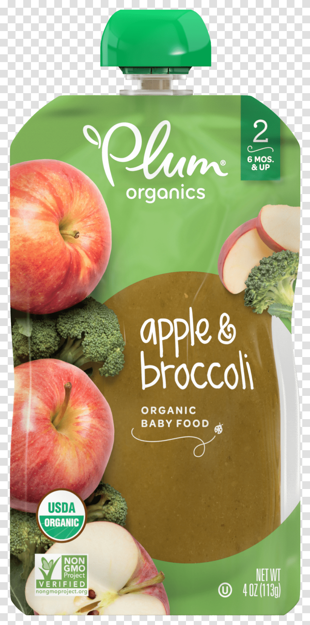 Plum Organics Apple And Broccoli, Plant, Fruit, Food, Vegetable Transparent Png