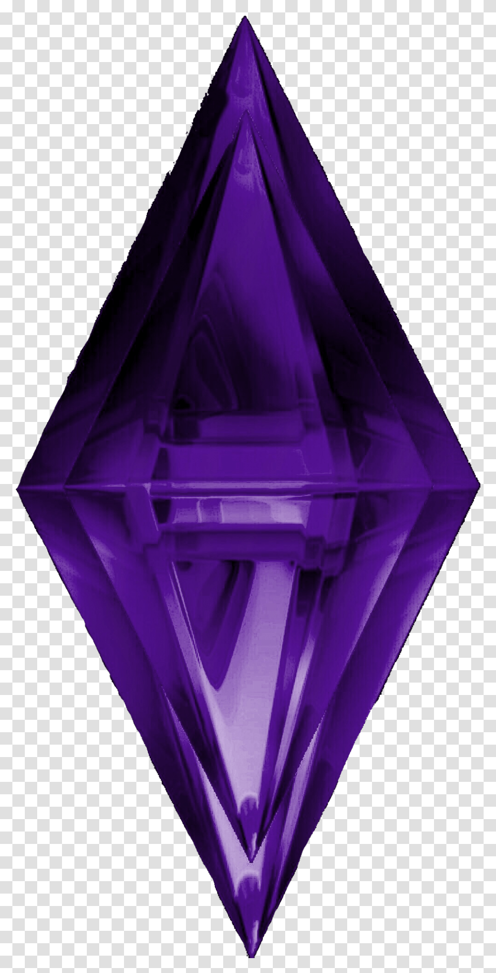 Plumbob Freetoedit Triangle, Crystal, Purple, Mineral, Quartz Transparent Png