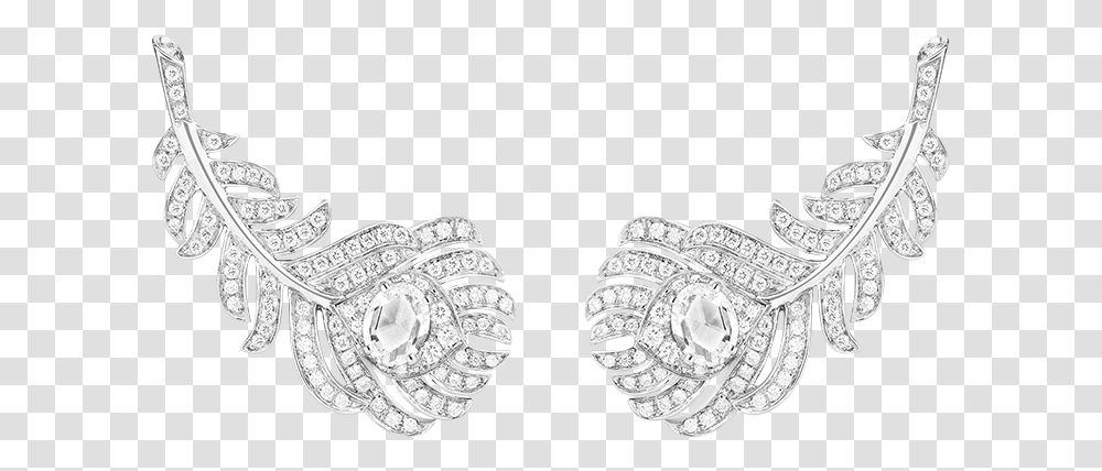 Plume De Paon Ear Clips Boucheron Usa Boucheron Plume De Paon Earrings, Accessories, Accessory, Jewelry, Diamond Transparent Png