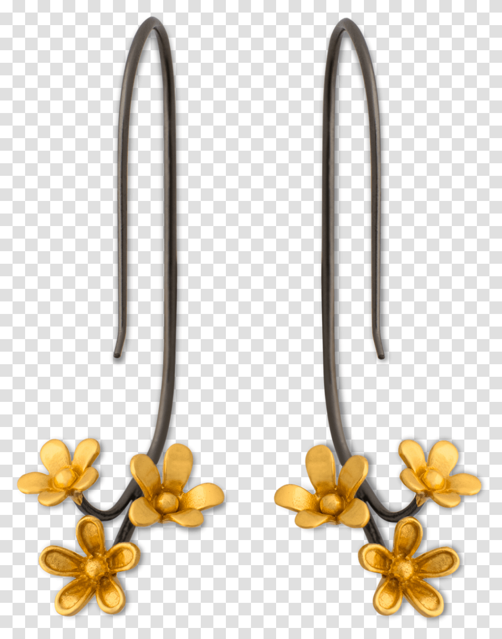 Plumeria 3 Cluster Inverse Hook Earrings, Fork, Cutlery, Flower, Plant Transparent Png