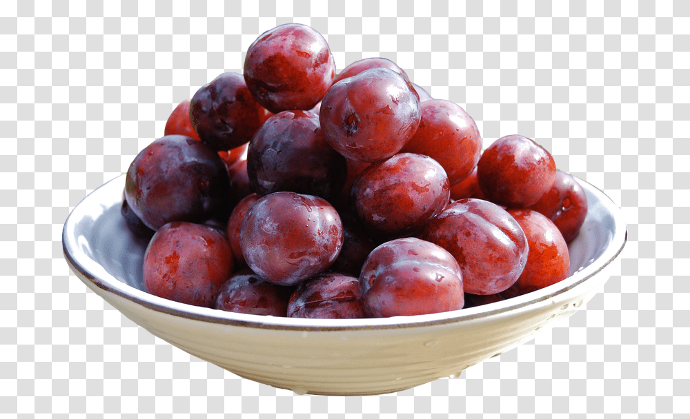 Plums Fruit Healthy Food Isolated Shell Fresh Plums In A Bowl, Plant, Grapes, Apple Transparent Png