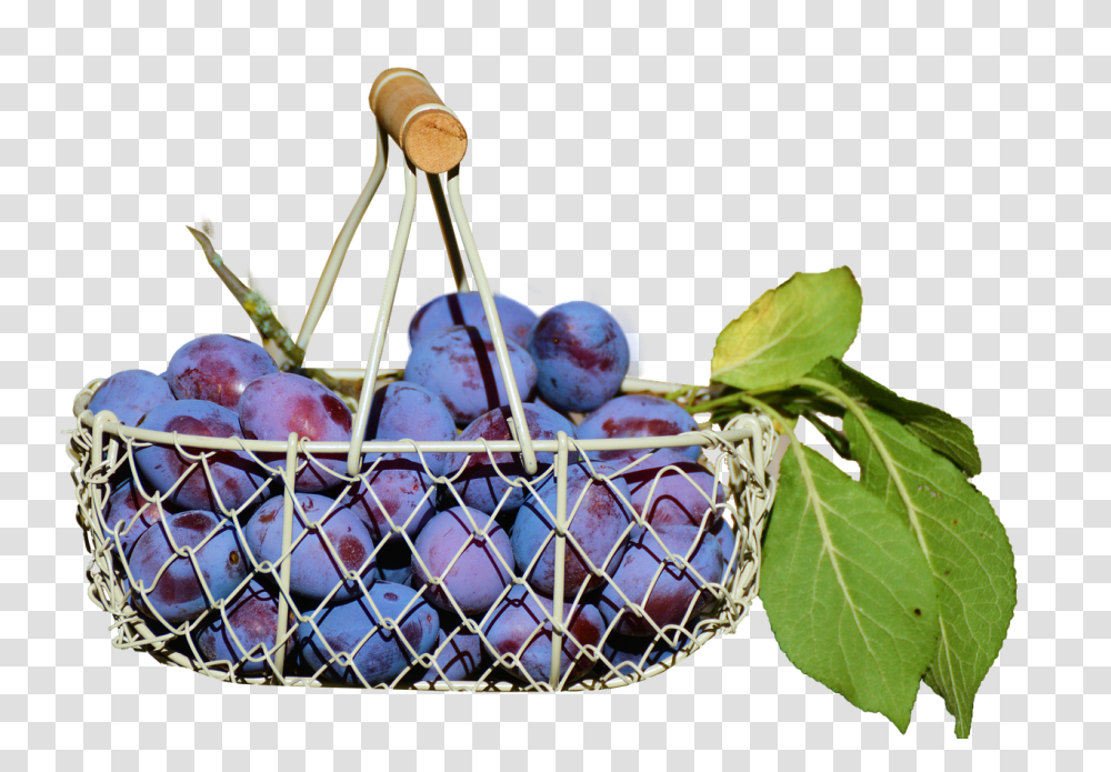 Plums In The Basket Food, Plant, Fruit, Grapes Transparent Png