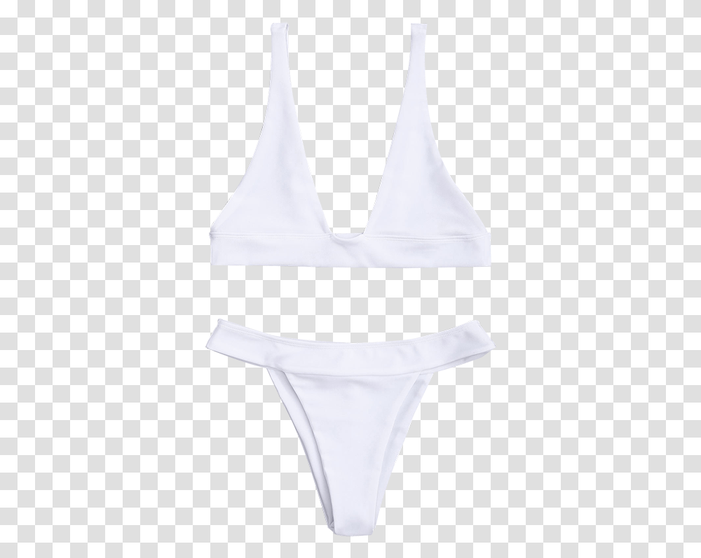 Plunge Bikini Top And High Cut Bottoms Swimsuit Bottom, Clothing, Apparel, Underwear, Lingerie Transparent Png